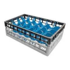 FriesRack System 600 - Glserkorb Typ K-24: Profi-Kunststoff-Glserrack 60x40 cm fr 24 Glser bis 170 mm Hhe. Ideal fr Gastronomie, Catering, Klinik, Hotel und Labor.