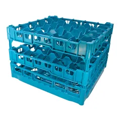 FriesRack Glserkorb 50x50 cm IMH3-5x5 - stabiler blauer Glserkorb mit blauem Toprahmen fr sicheren Glastransport, perfekt fr Gastronomie und Catering.