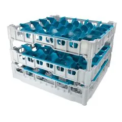 FriesRack Glserkorb 50x50 cm IMH3-5x5 - stabiler grauer Glserkorb mit grauem Toprahmen fr sicheren Glastransport, perfekt fr Gastronomie und Catering.