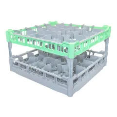 FriesRack System 500 - Clixrack PH-20 Glserkorb 50x50 cm - passend fr Zwiesel Classico 1 Weinkelch ( 90 mm - Hhe 240 mm) - optimaler Halt durch przise Raster - stabiler Aufbau - Toprahmen in Grn und weiteren Farben whlbar