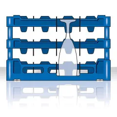 Anwendungsgrafik mit Seitenansicht des Glserkorbs Typ-D3 aus dem FriesRack System, Korbgre 50x50 cm, ideal fr sicheren Transport und effiziente Aufbewahrung von Glsern