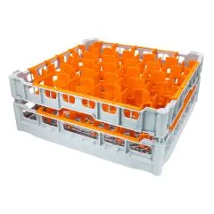 FriesRack Glserkorb 50x50 cm IH-30 - stabiler grauer Glserkorb mit Toprahmen in Grau fr sicheren Glastransport, perfekt fr Gastronomie und Catering.