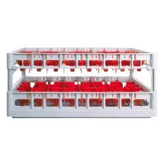 FriesRack System 600 - Glserkorb Typ P-40: Profi-Kunststoff-Glserrack 60x40 cm fr 40 Glser bis 245 mm Hhe. Ideal fr Gastronomie, Catering, Klinik, Hotel und Labor.