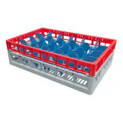 FriesRack System 600 - Glserkorb Typ S-24: Profi-Kunststoff-Glserrack 60x40 cm fr 24 Glser bis 145 mm Hhe. Ideal fr Gastronomie, Catering, Klinik, Hotel und Labor.