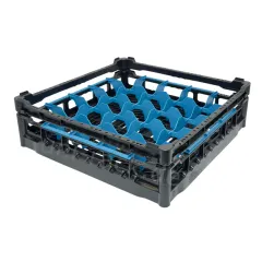 FriesRack Glserkorb 50x50 cm Typ S-5x5 - stabiles, edles schwarzes Glserrack mit schwarzem Toprahmen. Ideal fr Wasserglser. Rack System 500 zum sicheren Lagern, Splen und Transportieren von Glsern in Event, Catering und Messegastronomie.
