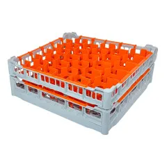 FriesRack Glserkorb 50x50 cm SH-30 - stabiler grauer Glserkorb mit Toprahmen in Grau fr sicheren Glastransport, perfekt fr Gastronomie und Catering.