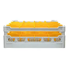 FriesRack Glserkorb 50x50 cm K-4x4 - stabiler grauer Glserkorb mit grauem Toprahmen fr sicheren Glastransport, perfekt fr Gastronomie und Catering.