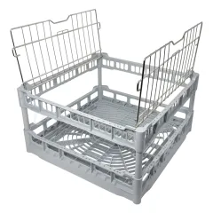 NK-Korb mit Edelstahl Klappgitterdeckel - Innenh�he 155 - 290 mm